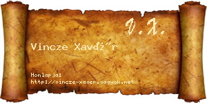 Vincze Xavér névjegykártya